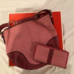 Matching Pink Coach Tote and Wallet